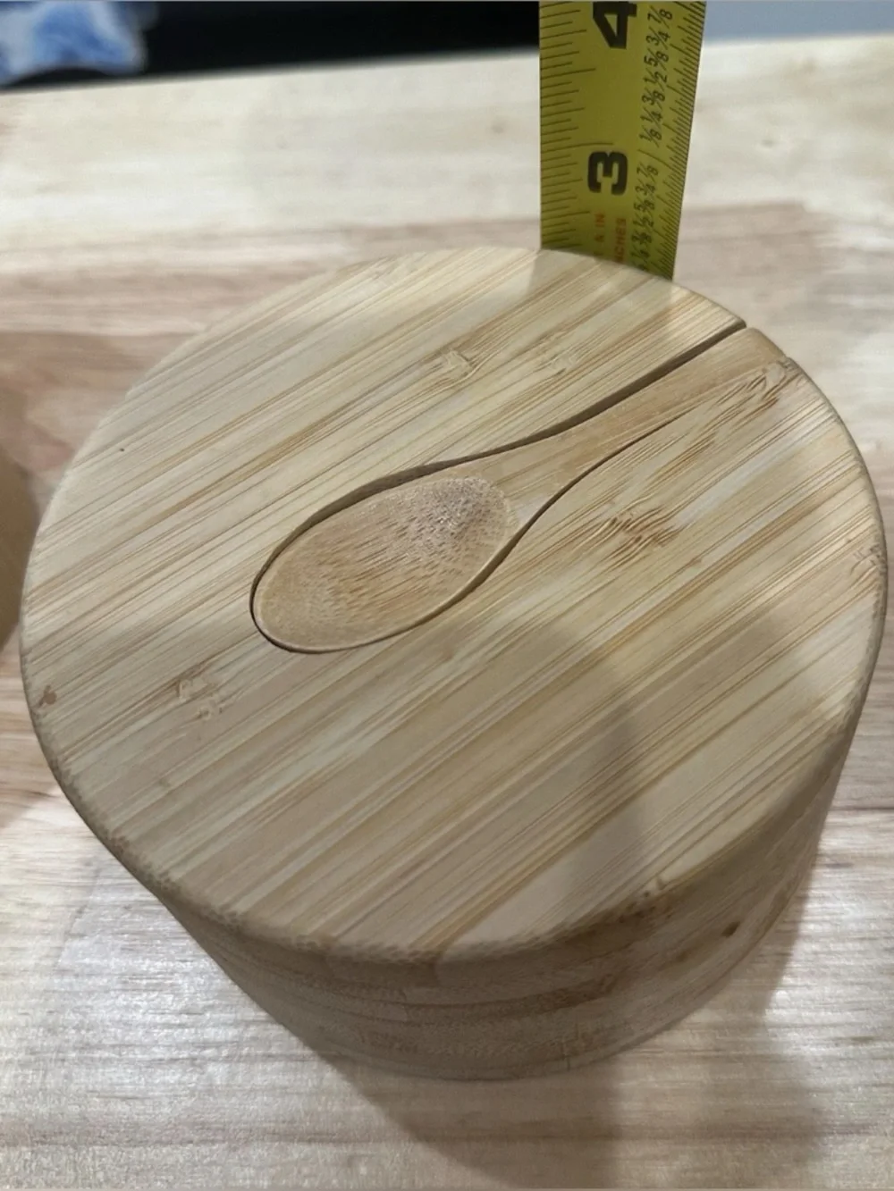 Wooden Cellars natural color seasoning salt & pepper two piece with spoons 🥄 🧂